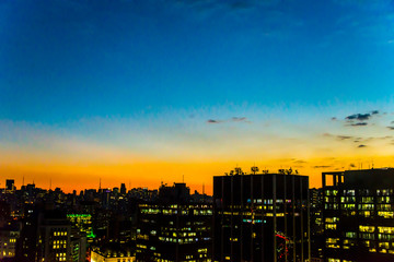 sunset in the city São Paulo