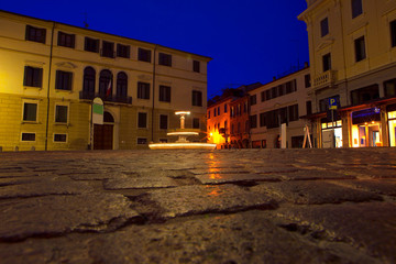 Italian city Treviso  , in the night time 