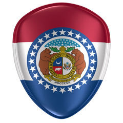 3d rendering of a Missouri USA State flag icon.