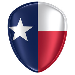 3d rendering of a Texas USA State flag icon.