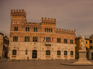 Grosseto, Italy -  Aldobrandeschi palace or prefecture palace