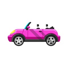 Stylized Pink Convertible Sports Car vector image