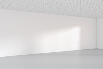 Empty room with sun light on wall. 3d rendering.