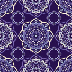 Mandala. Sacred image. Seamless pattern. Vintage decorative elements. Oriental pattern, vector illustration. Can be used for wallpaper, textile, invitation card, wrapping, web page background.