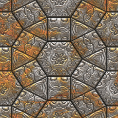 3d rust metal pattern background, 3d illustration.