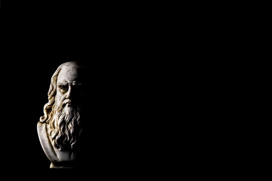 Leonardo da vinci black background dramatic light