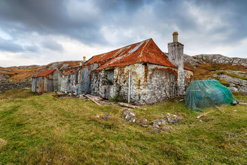 Obraz premium Ruined Croft at Quidnish in Scotland
