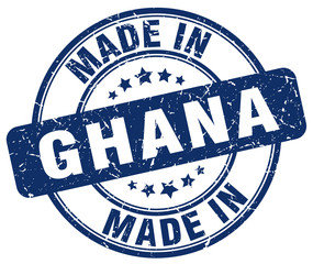made in Ghana blue grunge round stamp