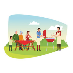 Family barbecue picnic