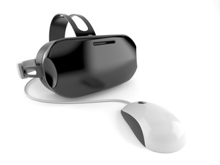 VR headset with computer mouse