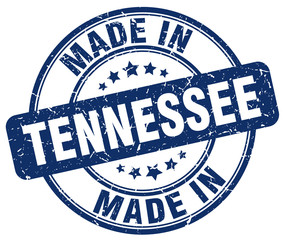 made in Tennessee blue grunge round stamp