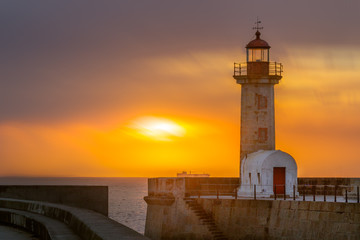 lighthouse at sunset