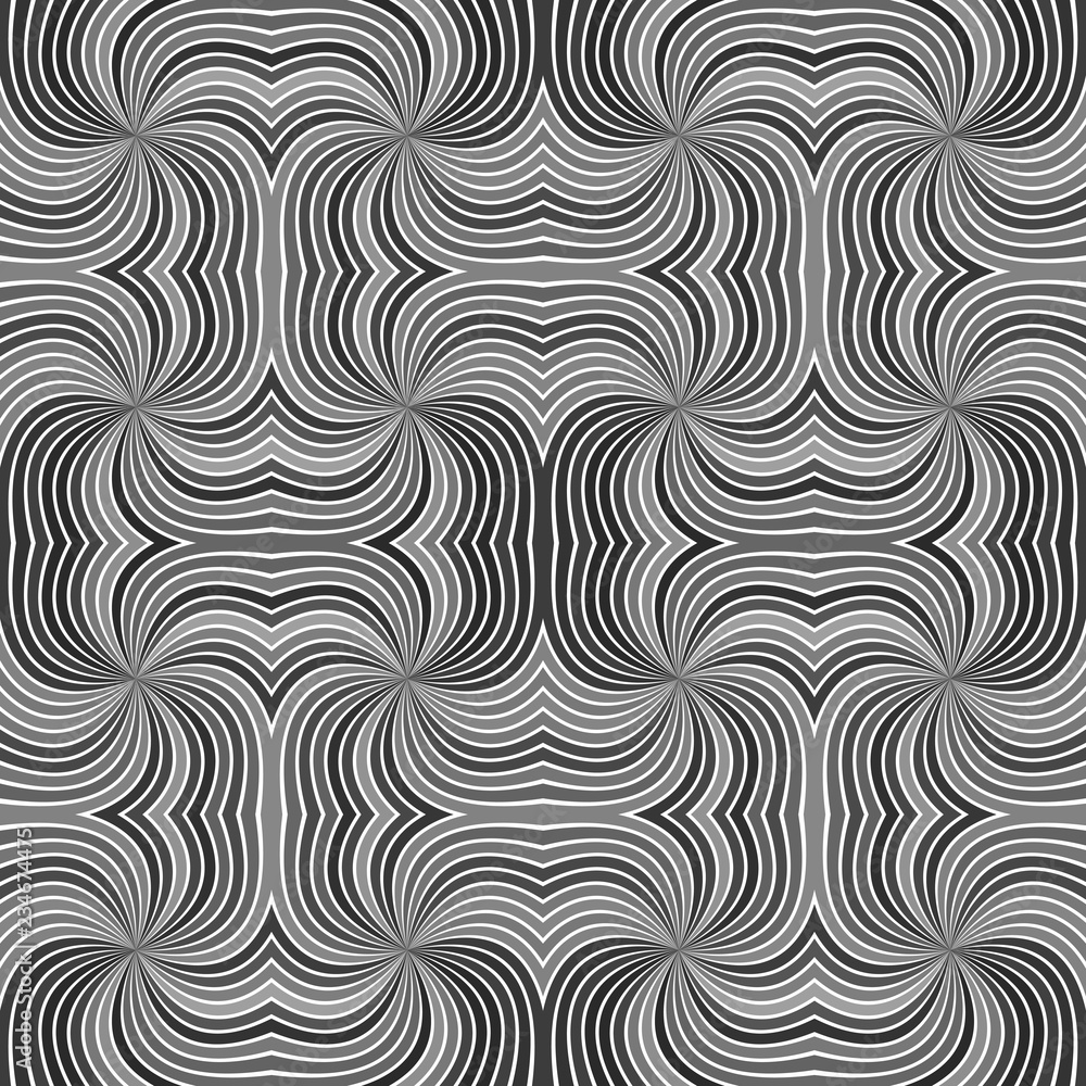 Poster grey seamless hypnotic abstract spiral ray stripe pattern background - vector graphic
