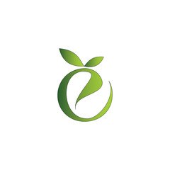 e letter with leaf logo letter design