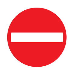 Do not enter blank sign, Red traffic sign ,No entry, traffic sign