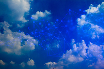 ai robotic, social internet of things, technology abstract futuristic cyber net web connect to...