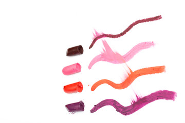 lipstick on the white background