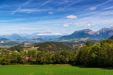 Beautiful valley in the Alp mountains