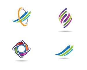 Arrow logo template vector icon illustration
