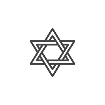 Magen david star outline icon. linear style sign for mobile concept and web design. Jewish star simple line vector icon. Judaism religion symbol, logo illustration. Pixel perfect vector graphics