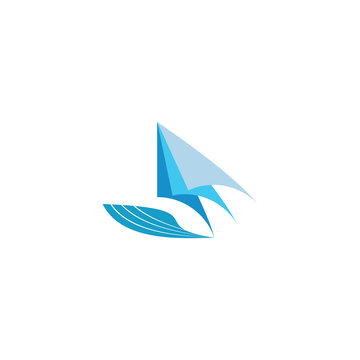 Sail boat logo design