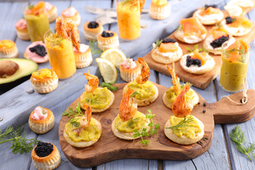 assorted of canape