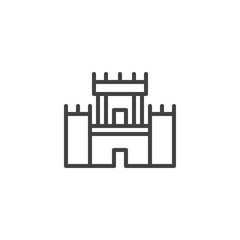 Castle fort outline icon. linear style sign for mobile concept and web design. Jewish monument simple line vector icon. Symbol, logo illustration. Pixel perfect vector graphics