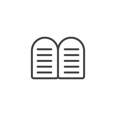 Hebrew book outline icon. linear style sign for mobile concept and web design. Jewish book pages simple line vector icon. Judaism Symbol, logo illustration. Pixel perfect vector graphics