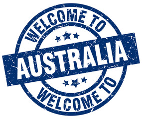 welcome to Australia blue stamp