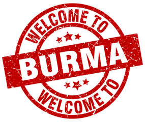 welcome to Burma red stamp
