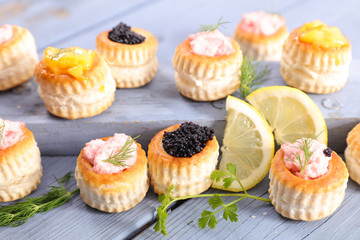 assorted finger food