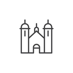 Jewish church outline icon. linear style sign for mobile concept and web design. Synagogue building simple line vector icon. Judaism religious symbol, logo illustration. Pixel perfect vector graphics