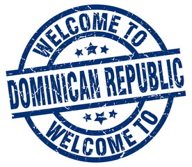 welcome to Dominican Republic blue stamp