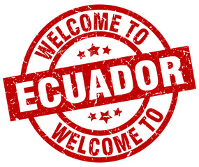 welcome to Ecuador red stamp