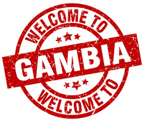 welcome to Gambia red stamp