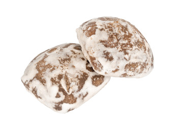 Gingerbread cookies isolated on white background