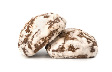 Gingerbread cookies isolated on white background