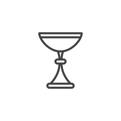 Kiddush wine cup outline icon. linear style sign for mobile concept and web design. Jewish Goblet simple line vector icon. Symbol, logo illustration. Pixel perfect vector graphics