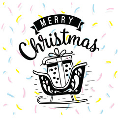 Merry Christmas typography.