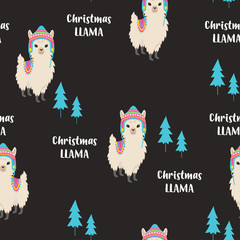 christmas llamas pattern