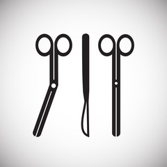 Surgical instruments on white background icons