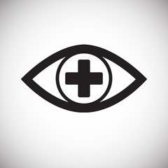 Ophthalmology on white background icon