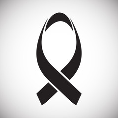 Cancer awareness sign on white background icon