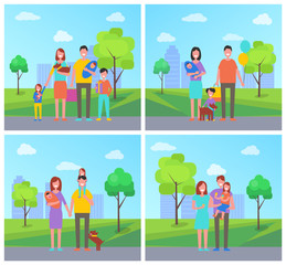 Family Father and Mother Child Vector Illustration