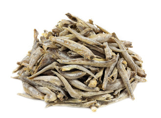 Dried fish on a white background