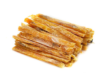 Dried fish on a white background