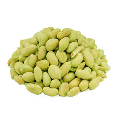 Nuts, beer snack on white background