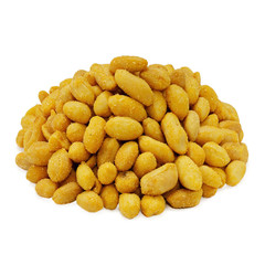Nuts, beer snack on white background