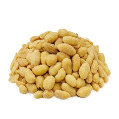 Nuts, beer snack on white background