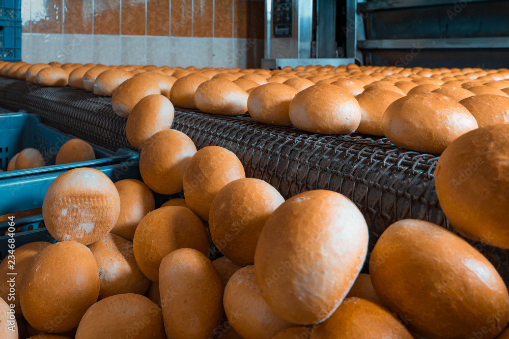 Wall mural fresh bread from the bakery oven